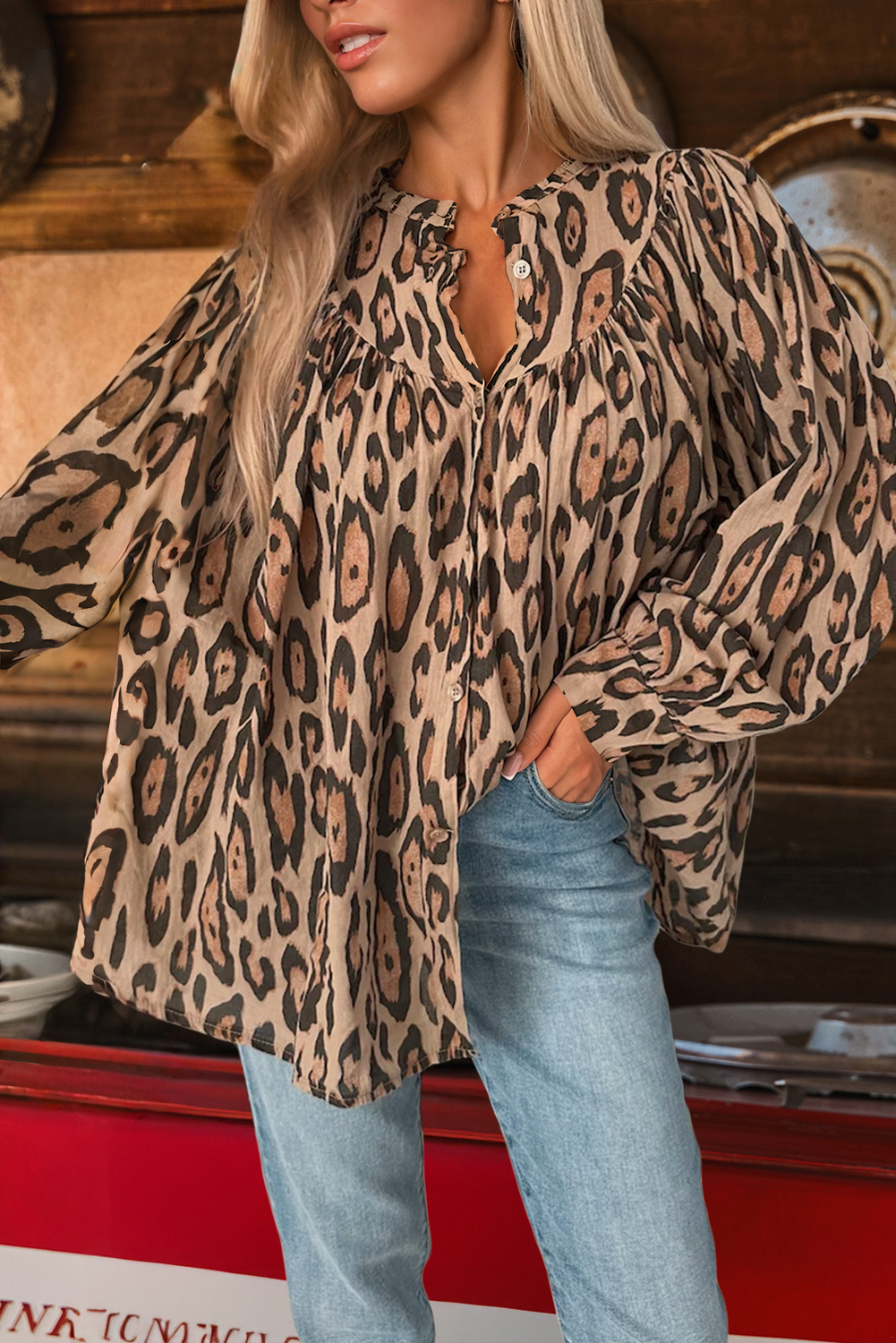 Leopard Print Casual Shirt