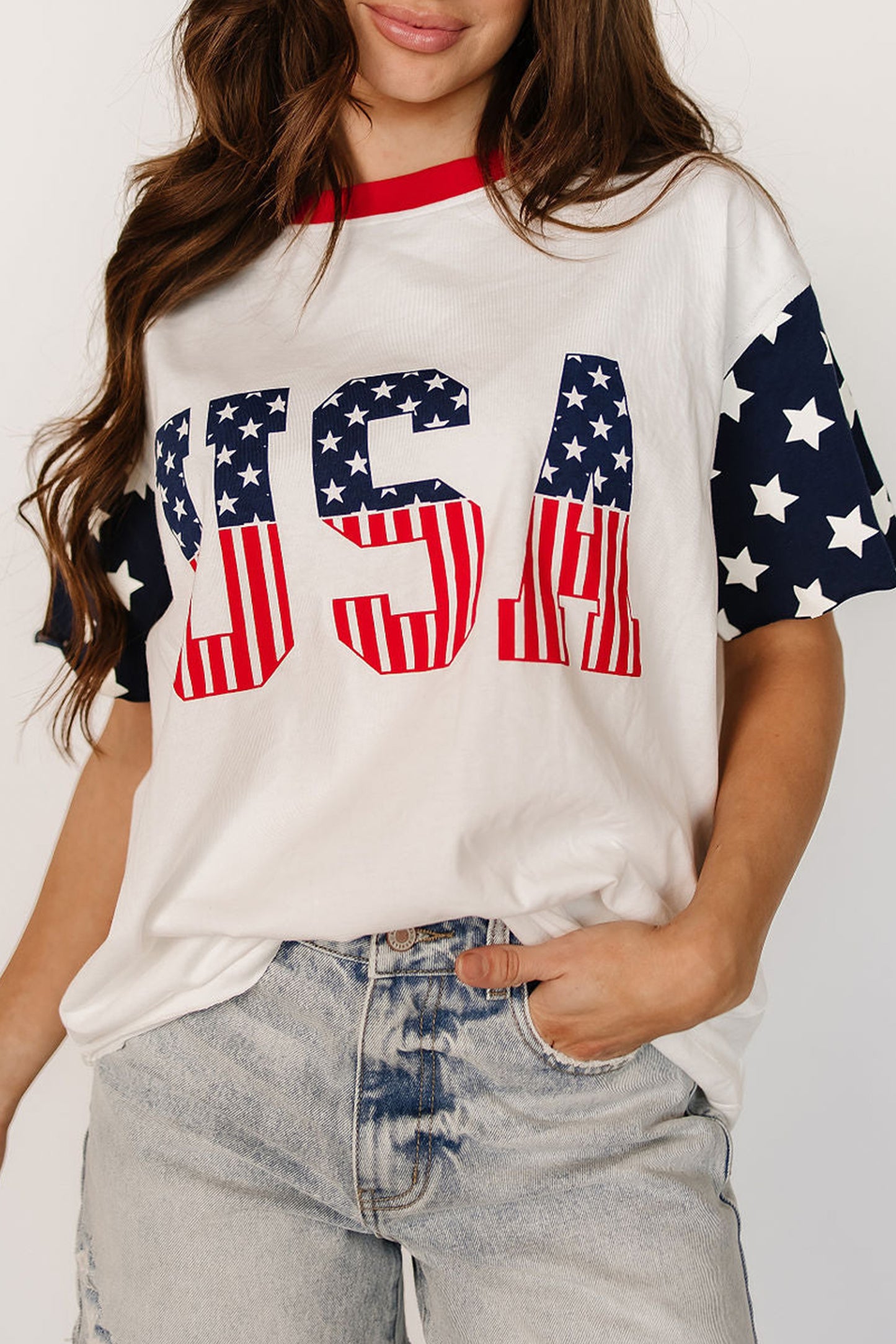 Flag Print USA Casual Tee