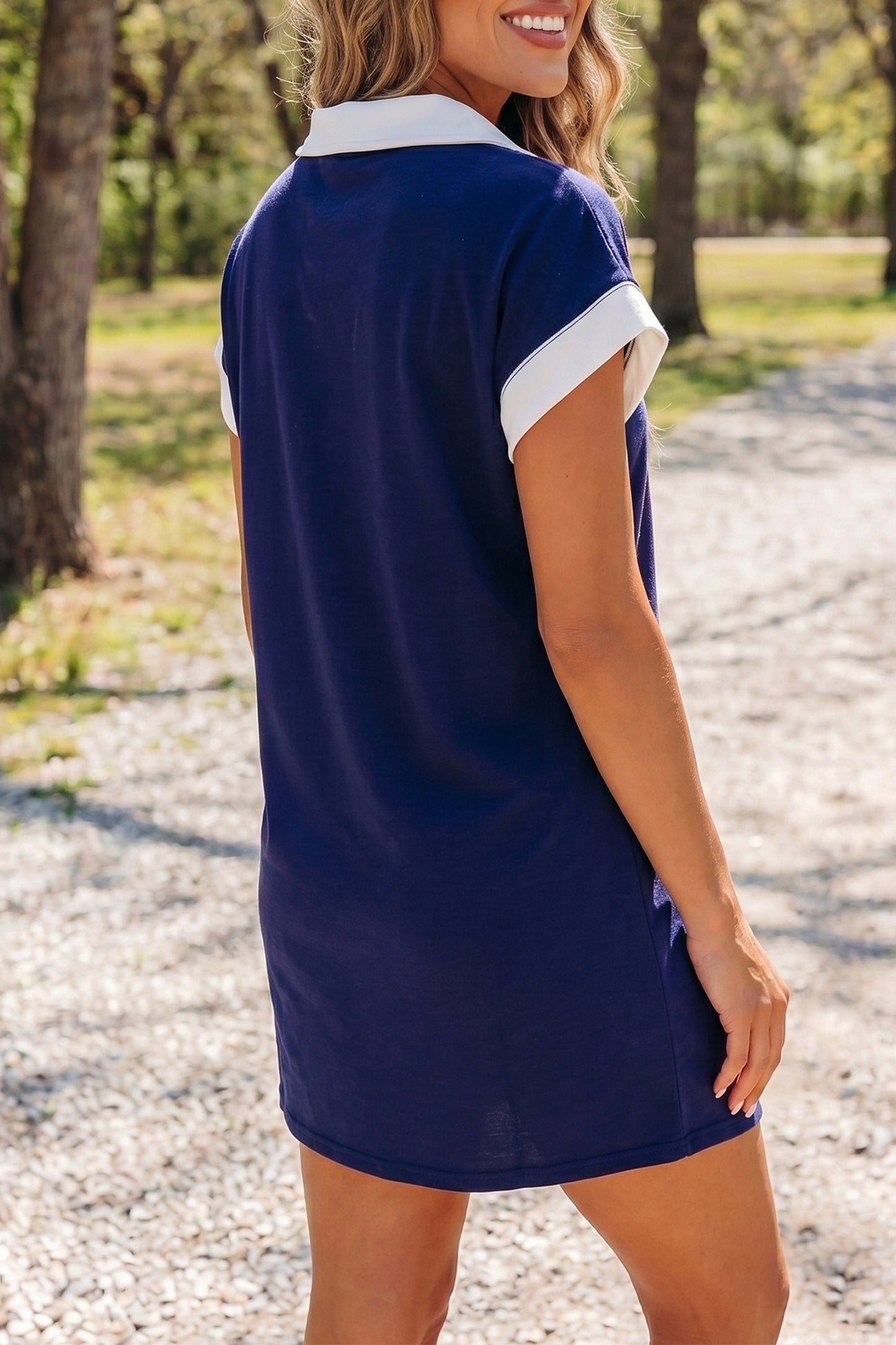 Navy Blue Americana T Shirt Mini Dress