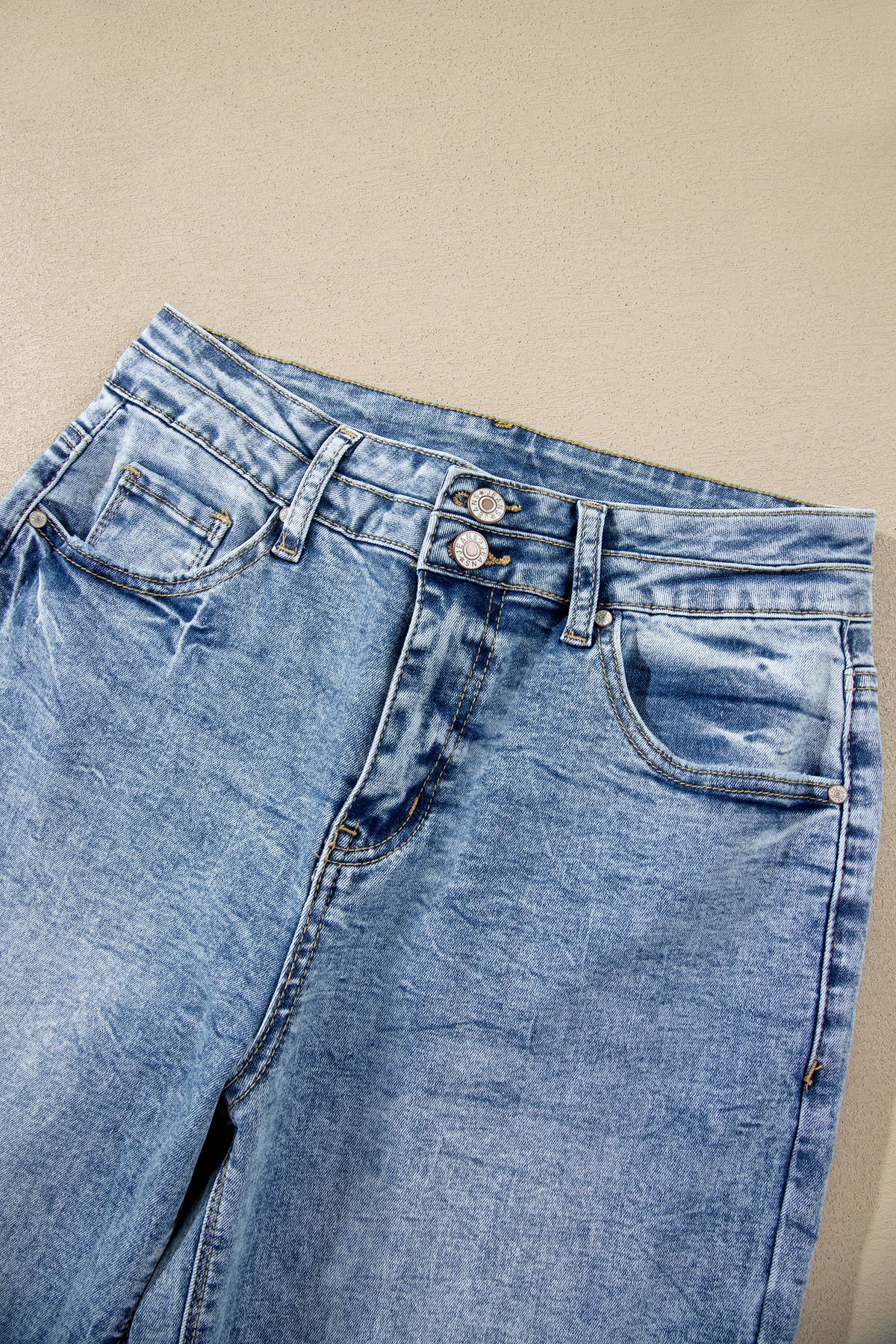 Beau Blue Acid Wash Flare Jeans