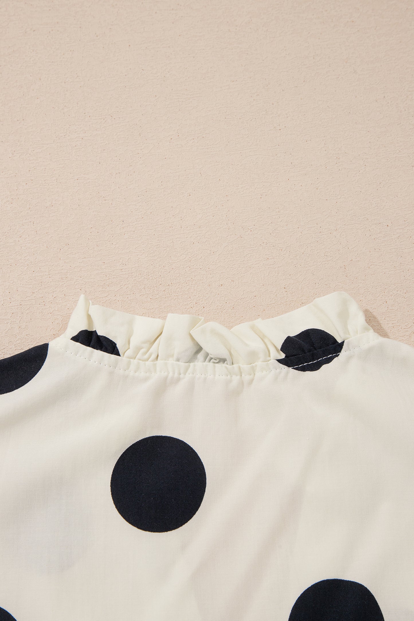 Apricot Casual Polka Dot Blouse