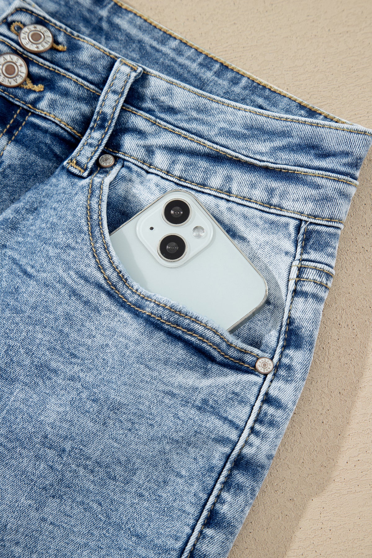 Beau Blue Acid Wash Flare Jeans