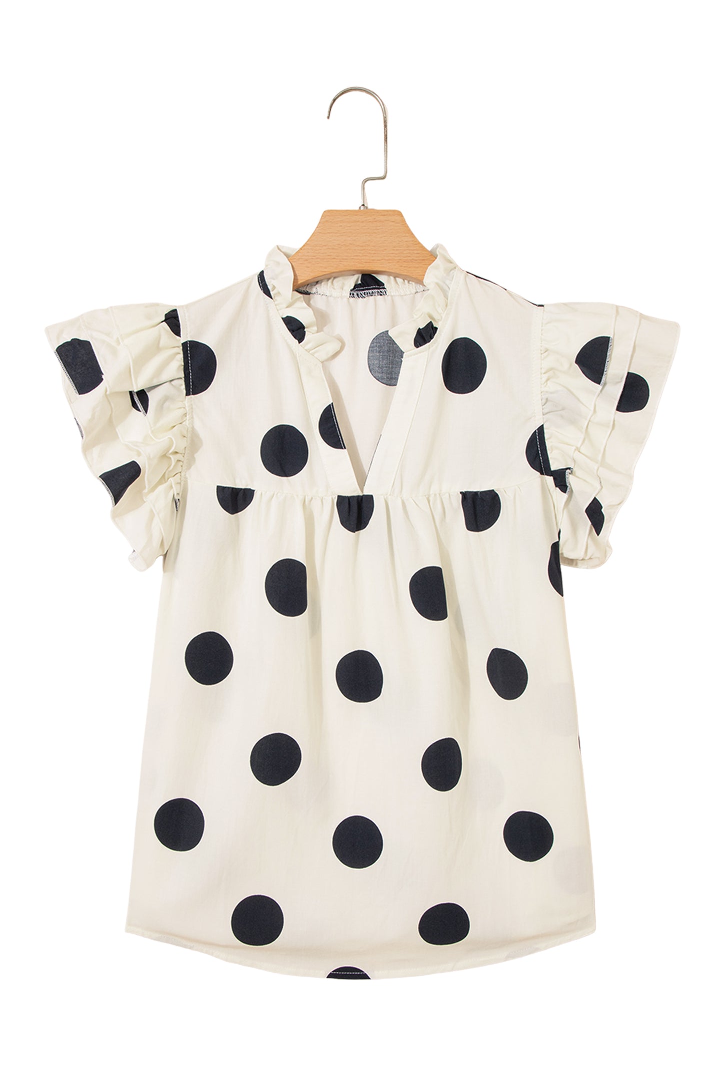 Apricot Casual Polka Dot Blouse