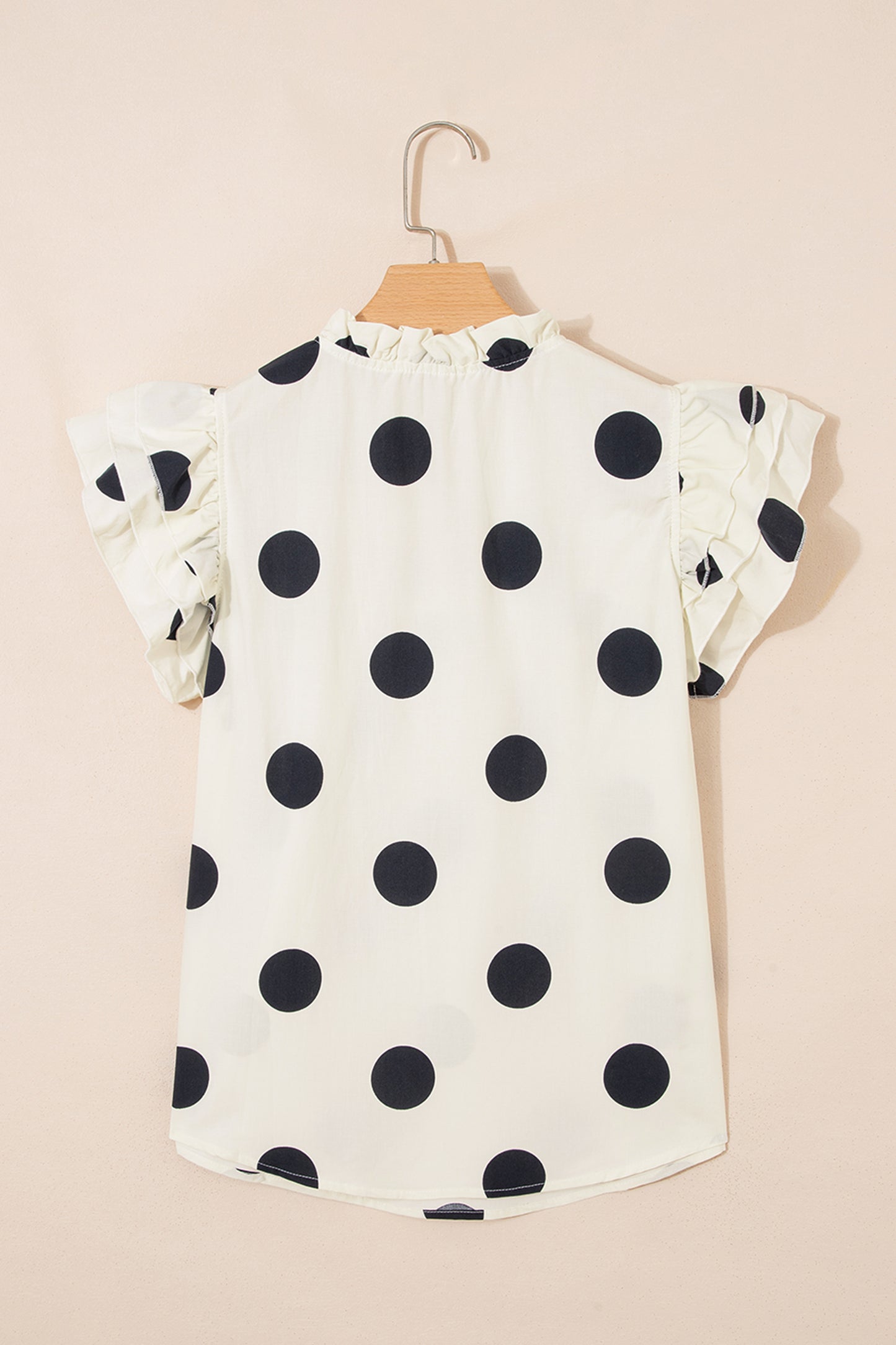 Apricot Casual Polka Dot Blouse