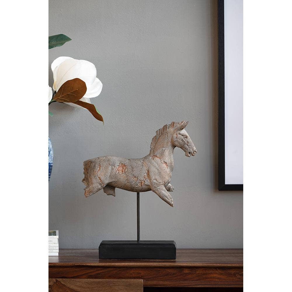 14x4.5x17" Horse Statue On Stand