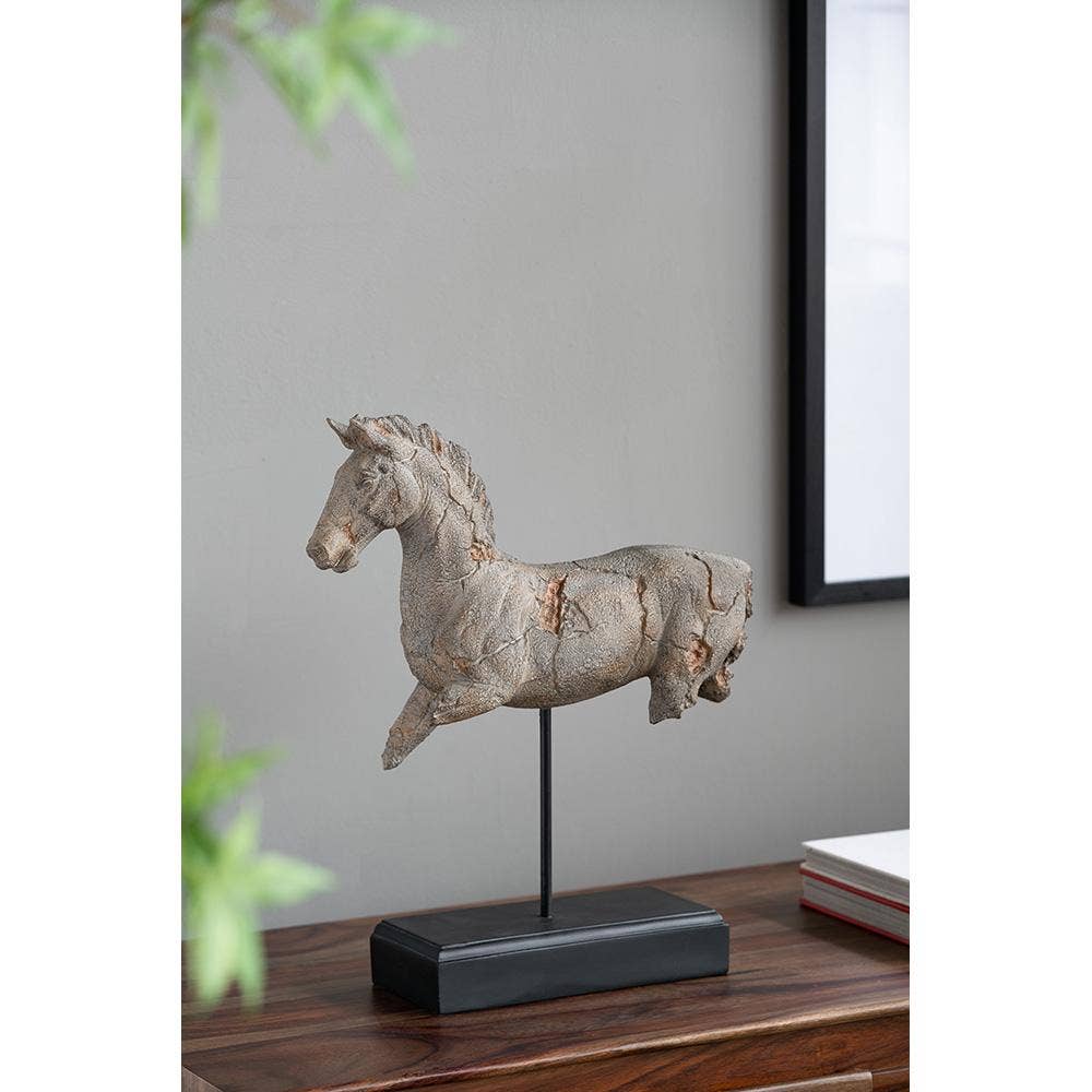 14x4.5x17" Horse Statue On Stand