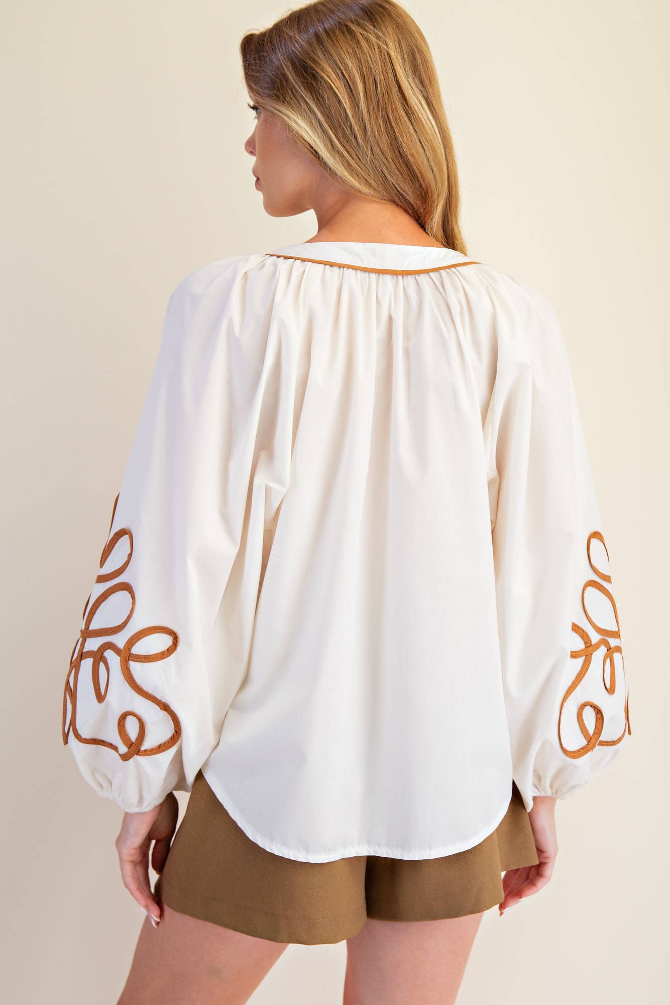 Soutache Detail Shirt-Ivory