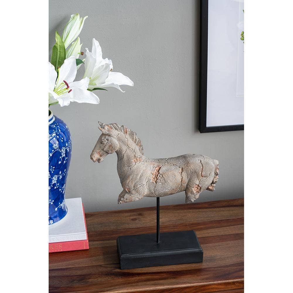 14x4.5x17" Horse Statue On Stand