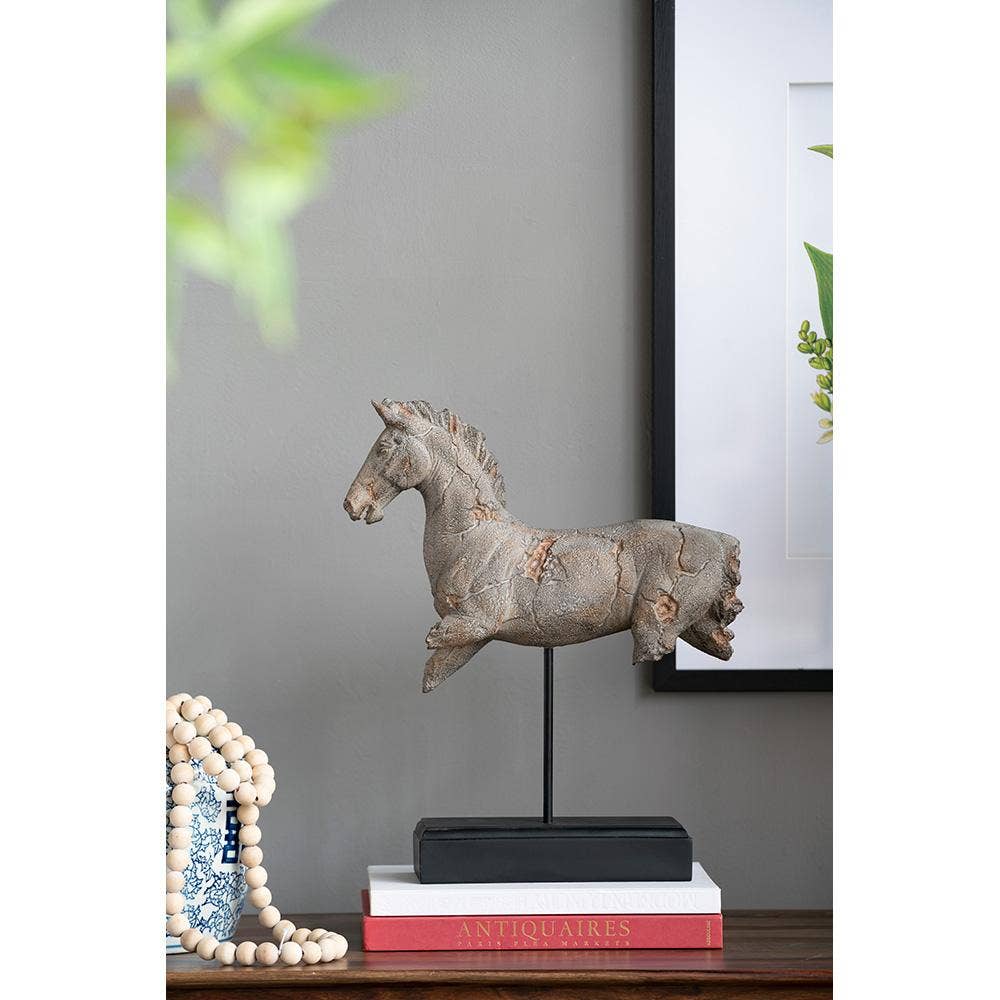14x4.5x17" Horse Statue On Stand