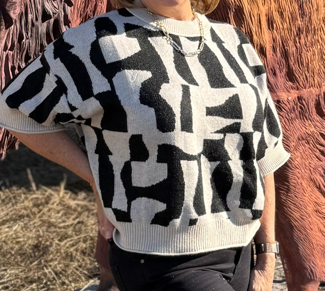 Glam Geo SS Sweater