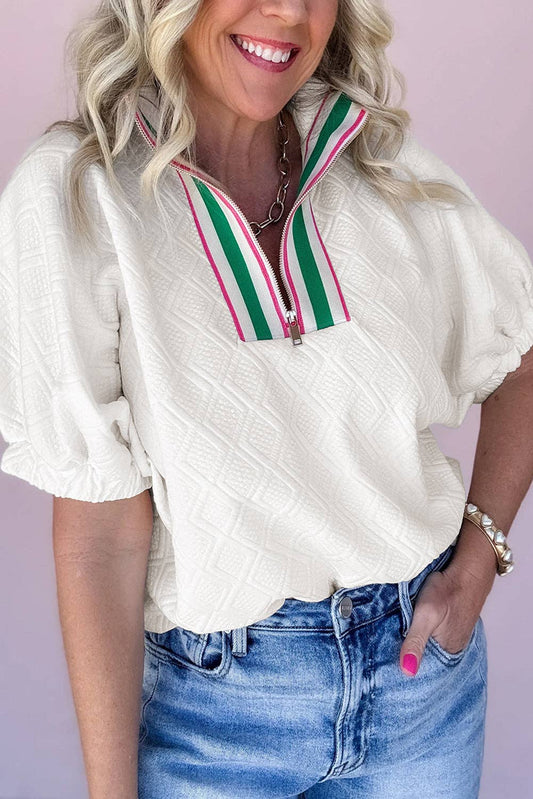 Striped Collared Half Sleeve Shirt