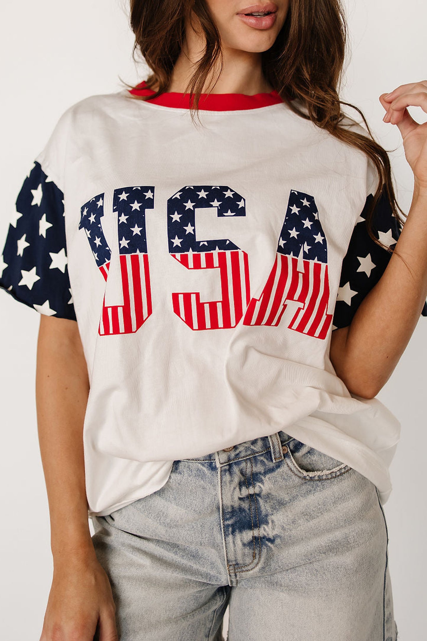 Flag Print USA Casual Tee