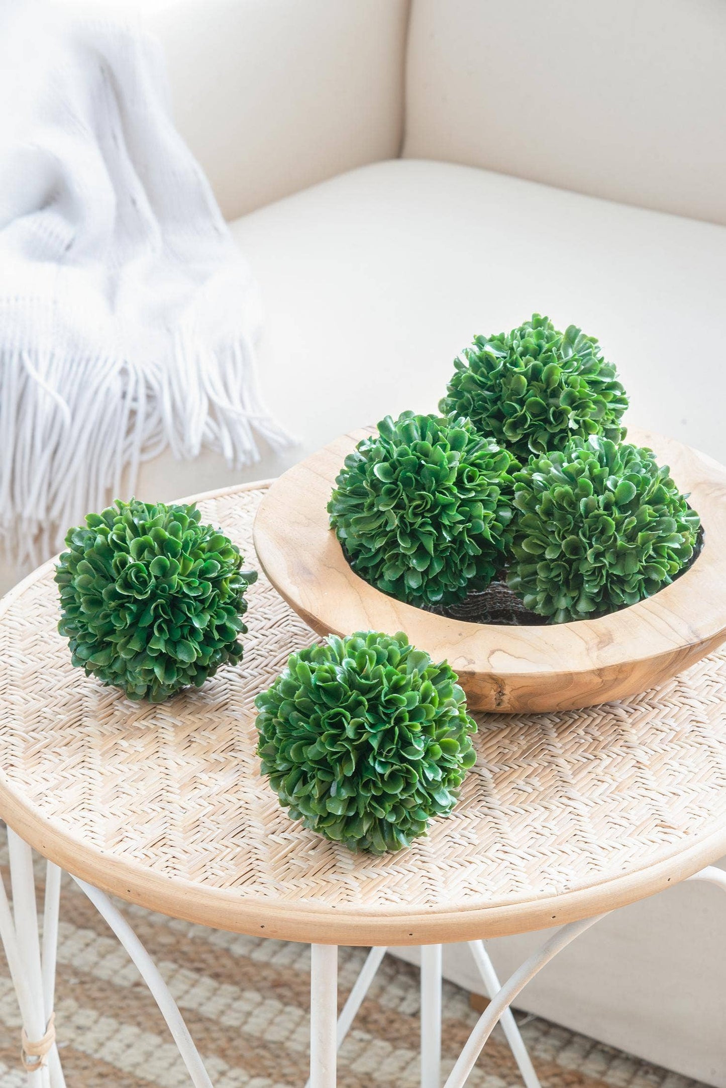 D4" Artificial Boxwood Topiary Ball - Green