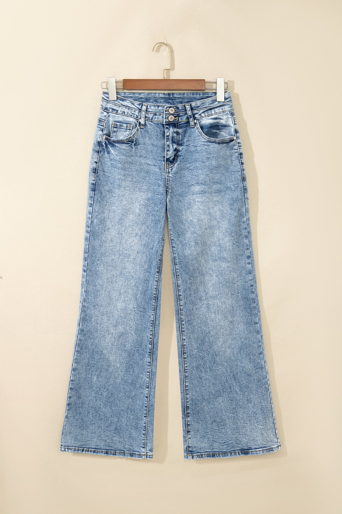 Beau Blue Acid Wash Flare Jeans