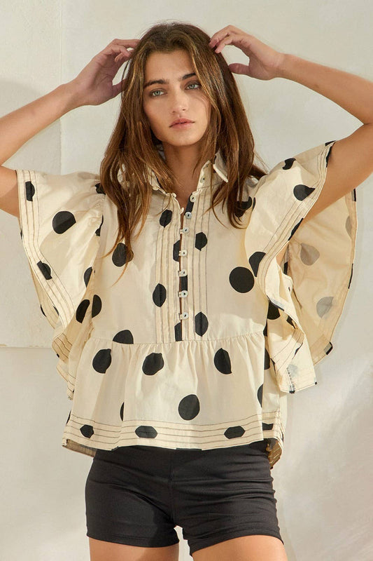 Polka Dot Print Shirt