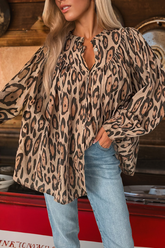 Leopard Print Casual Shirt