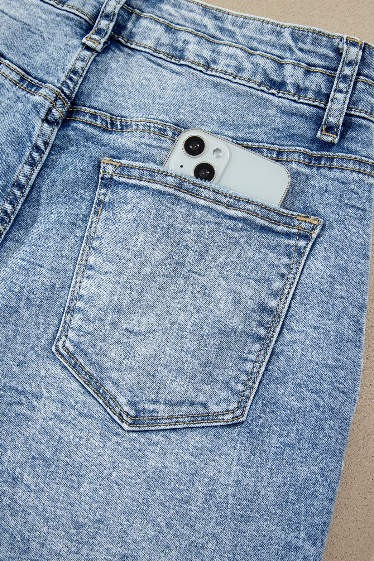 Beau Blue Acid Wash Flare Jeans